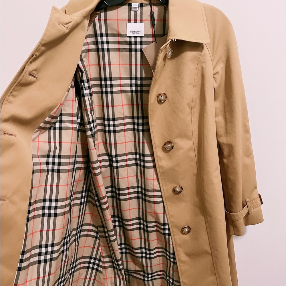 burberry coat. Sipson Cotton Gabardine Belted Swing Coat In Nutmeg - Picture 8 of 12